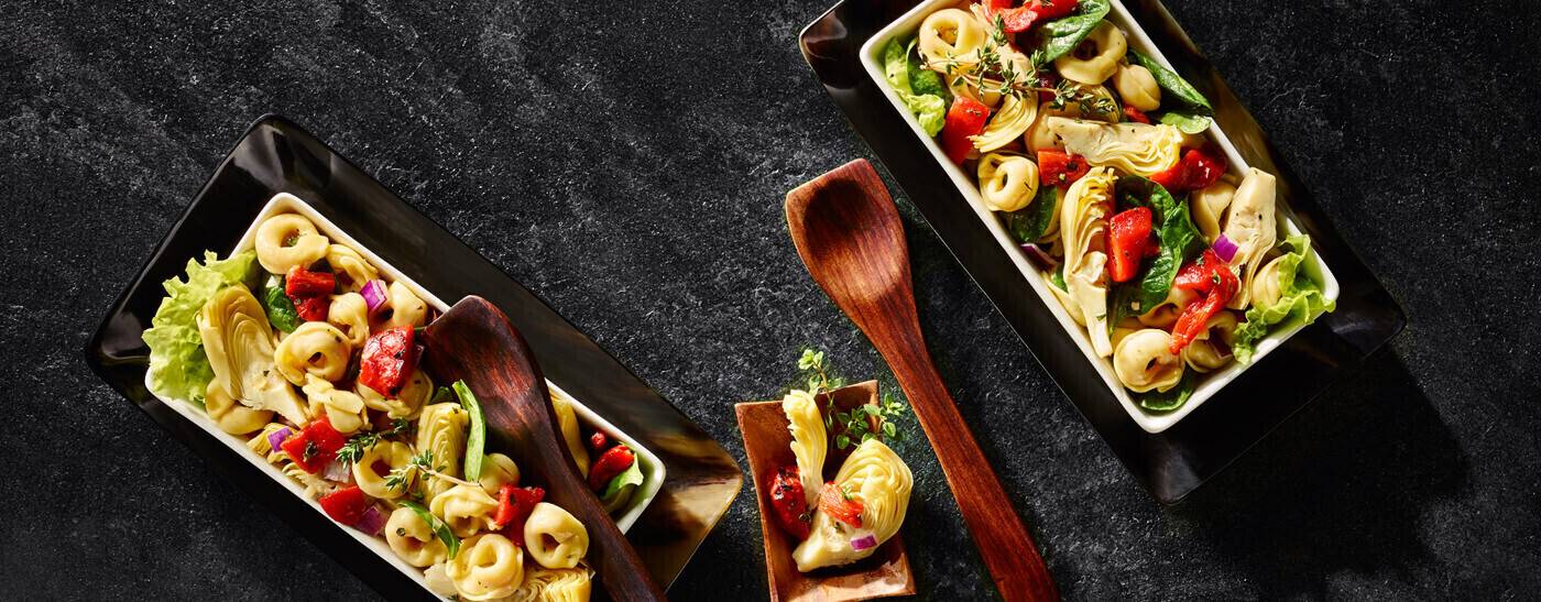 Spinach & Artichoke Pasta Salad with Reese Red Wine Vinegar