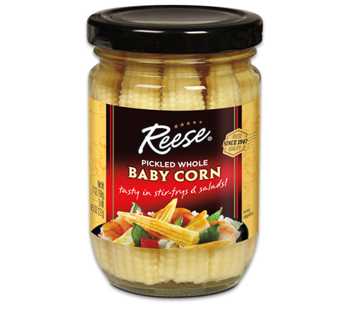 Pickled Whole Baby Corn in Glass