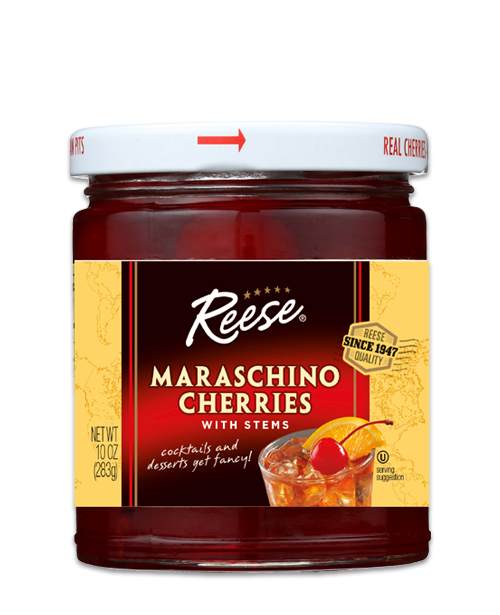 Red Maraschino Cherries with Stems