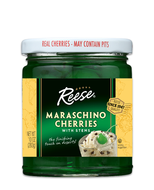 Green Maraschino Cherries with Stems