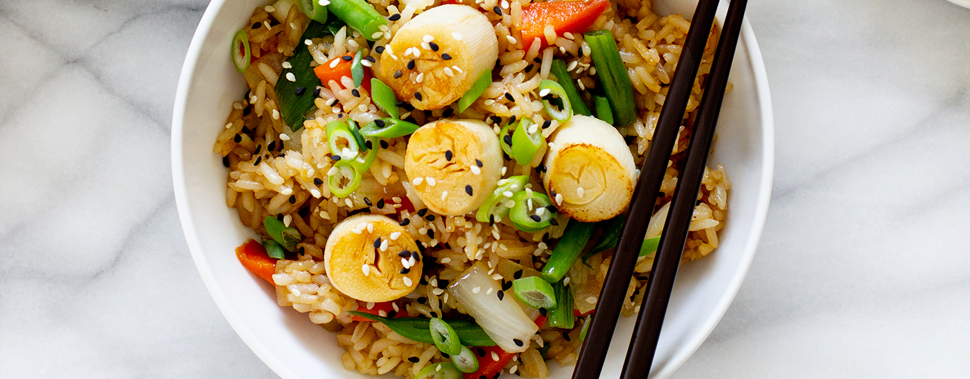 Hearts of Palm “Scallop” Fried Rice Reese Specialty Foods