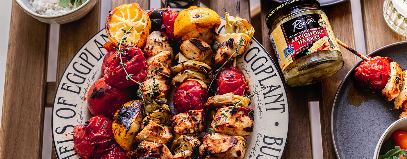Grilled Chicken & Artichoke Skewers Reese Specialty Foods