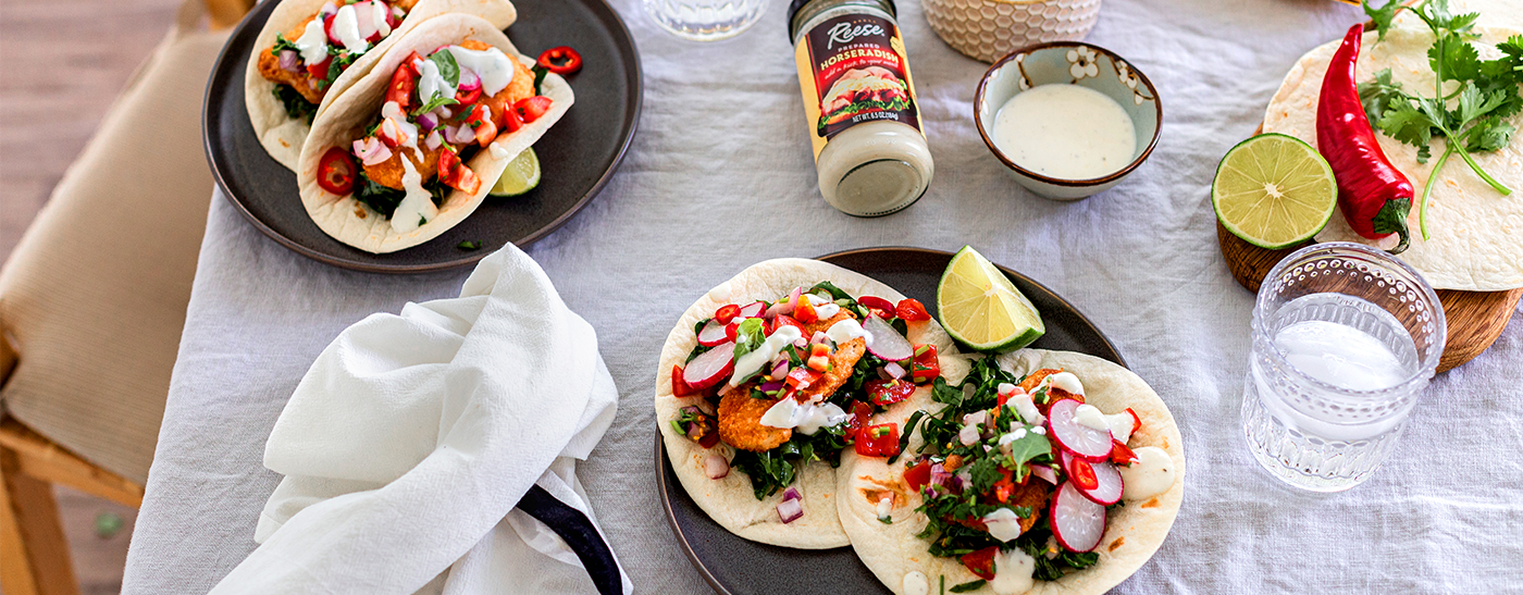Loaded Beer Battered Fish Tacos - Reese® Specialty Foods