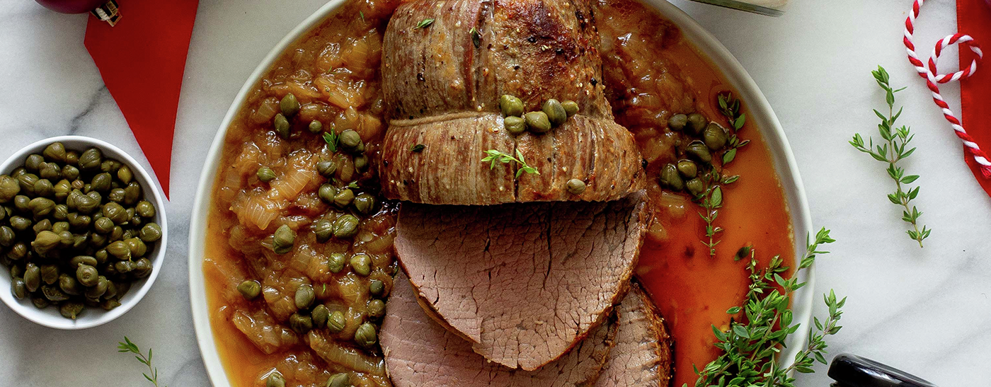 Roasted Beef Tenderloin with Caramelized Onions