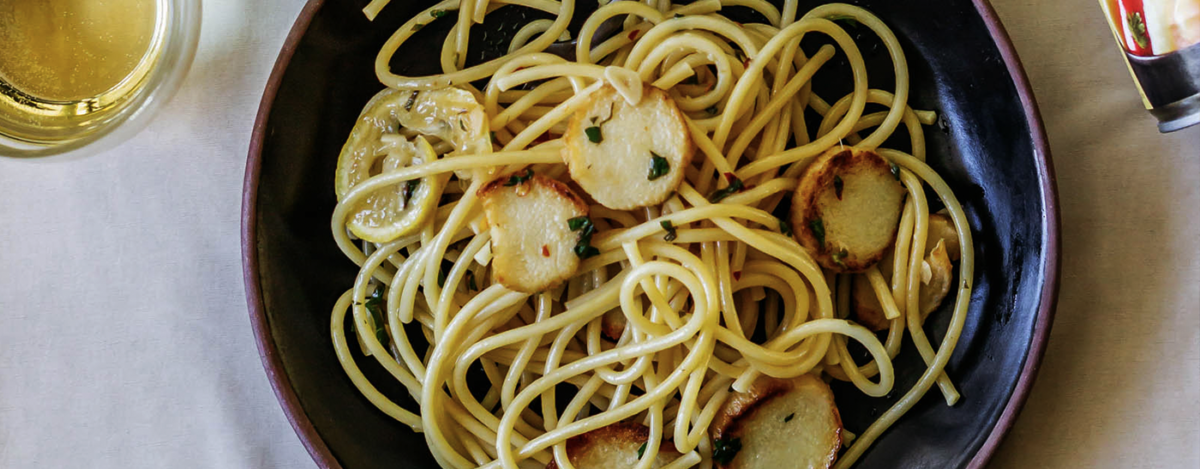 Garlic Scampi with Hearts of Palm