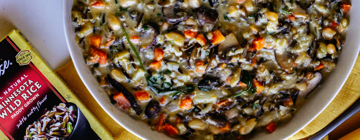 Creamy Wild Rice Stew with Mushrooms and Cauliflower