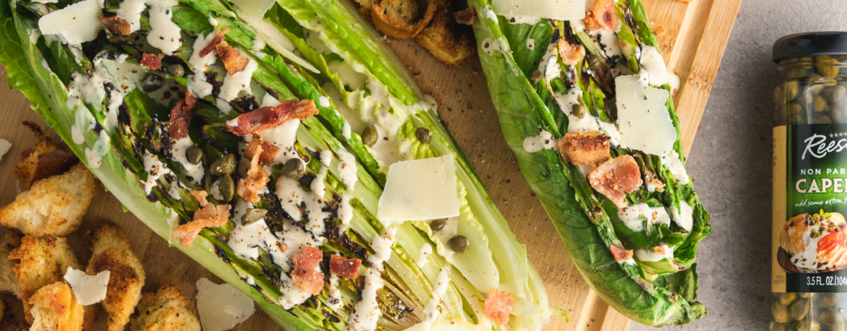 Grilled Caesar Salad with Capers & Anchovy Paste