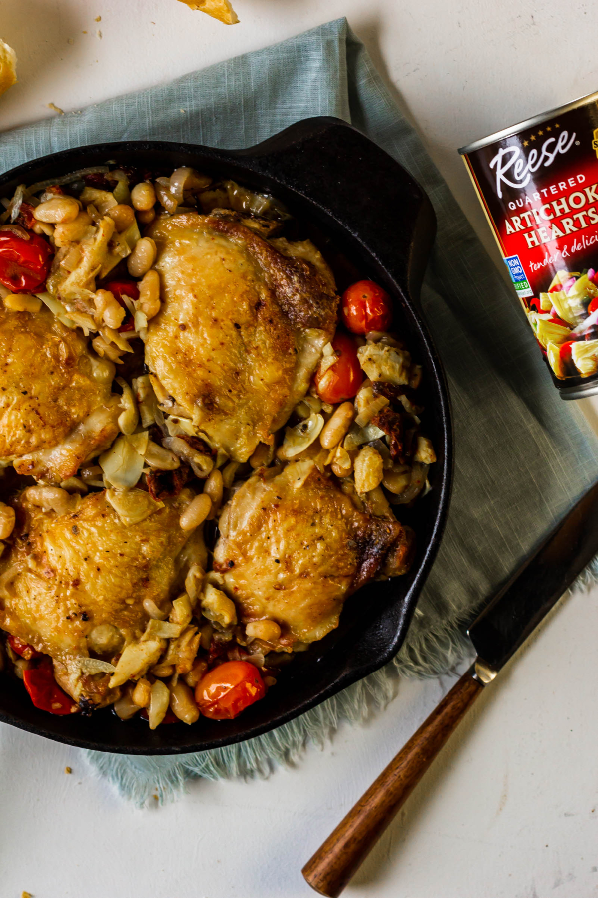 Tuscan Chicken with Artichokes and White Beans