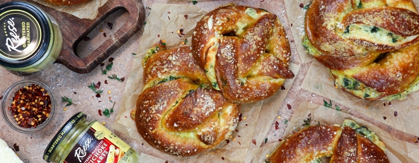 Spinach Artichoke Stuffed Pretzels - Reese® Specialty Foods