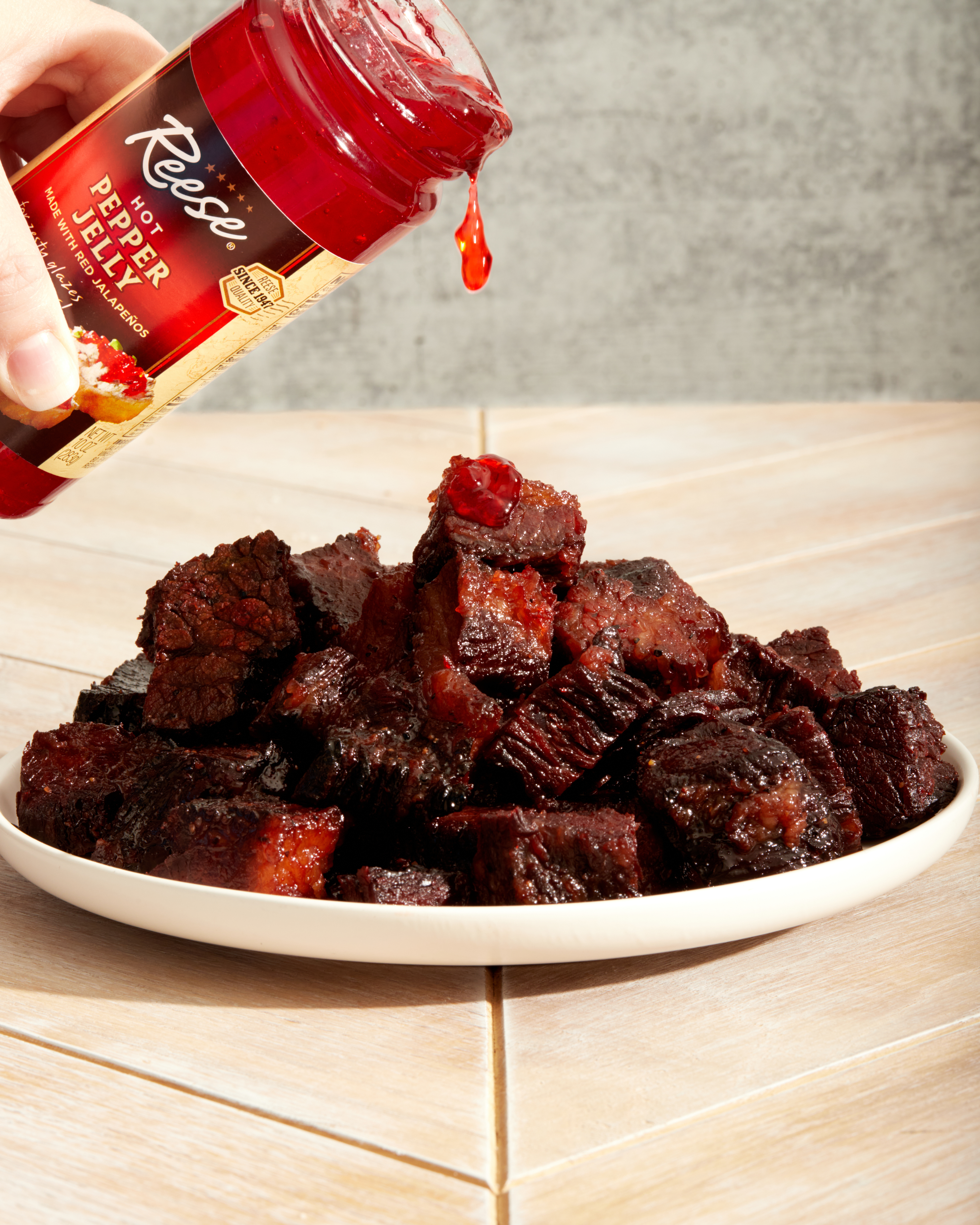 Burnt Ends with Reese Hot Pepper Jelly