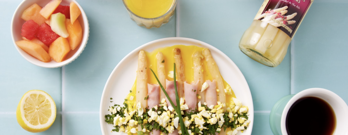 White Asparagus with Brown Butter Egg Sauce