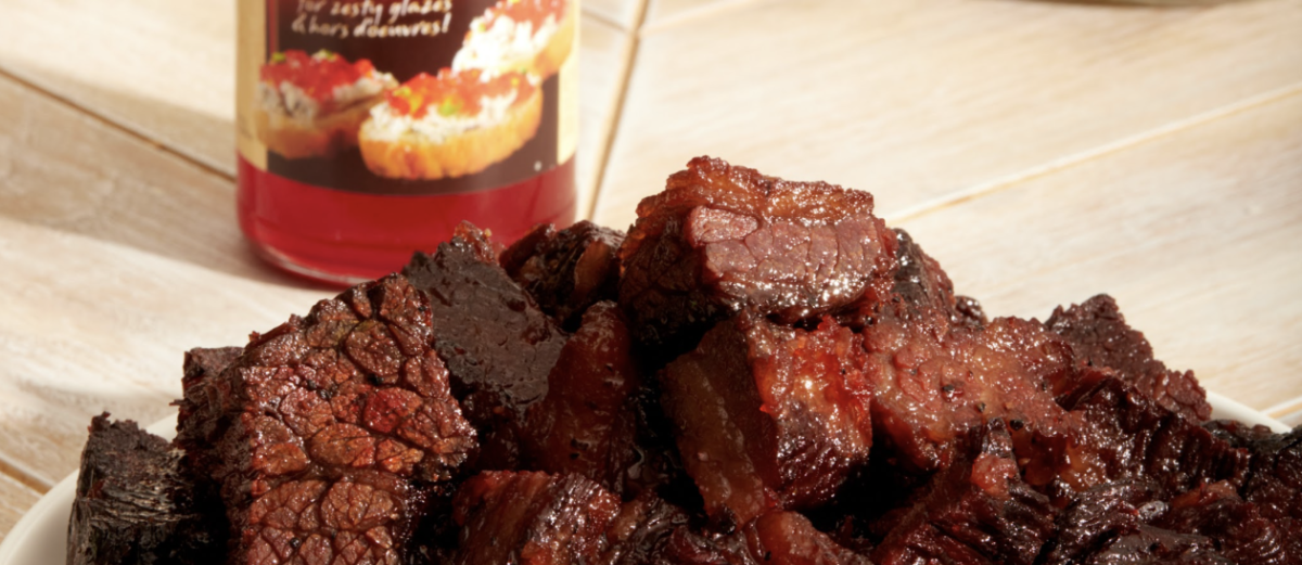 Burnt Ends with Reese Hot Pepper Jelly