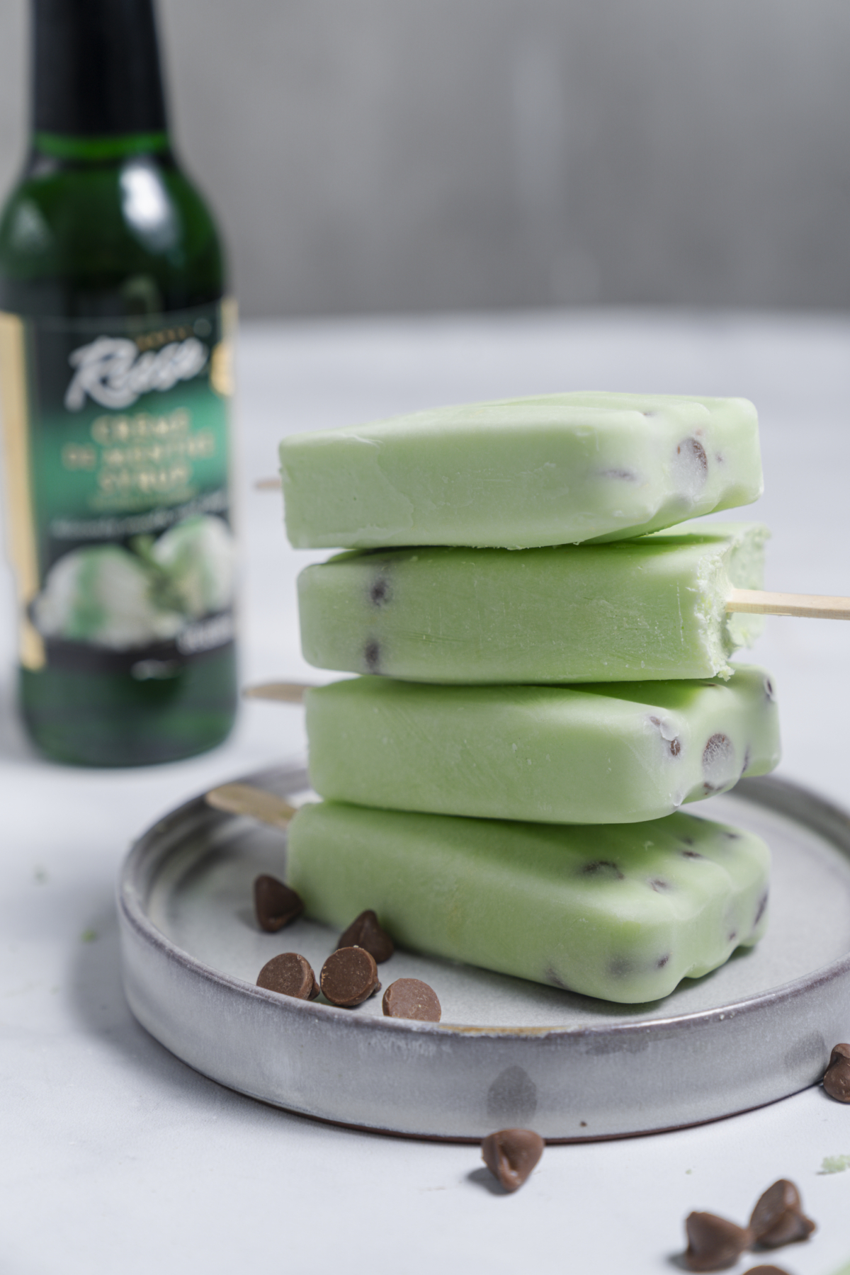 Mint Chocolate Chip Popsicles