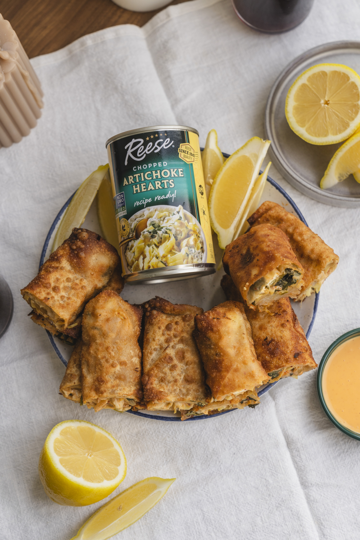 Spinach Artichoke Egg Rolls