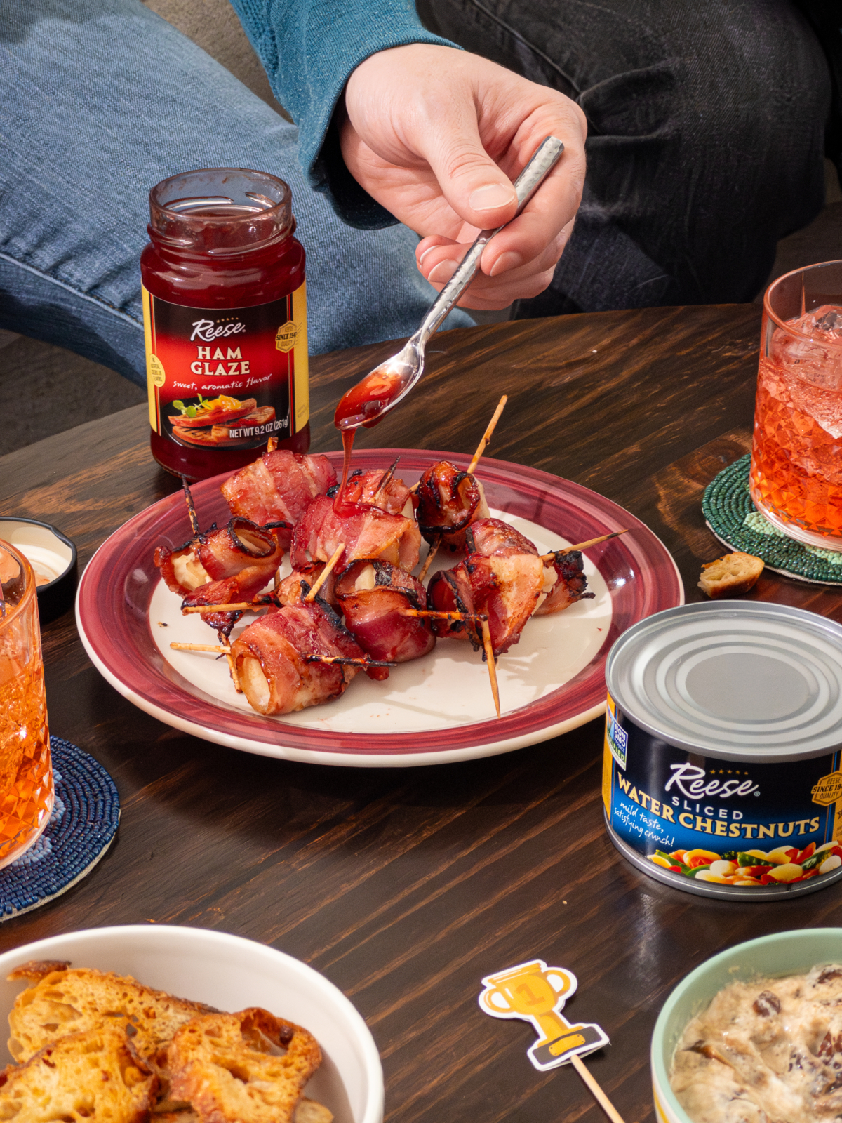 Water Chestnut Bacon Skewers